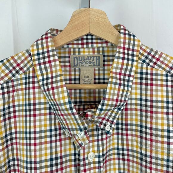DULUTH TRADING Mens 3XL Wrinklefighter Long Sleeve Shirt Check Cotton Multicolor - Picture 4 of 9